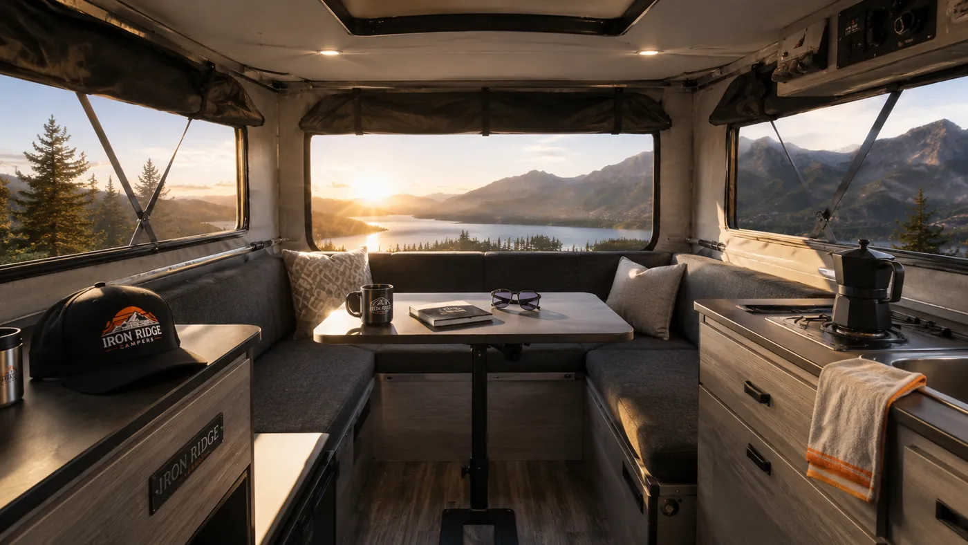 Comfortable truck camper interior